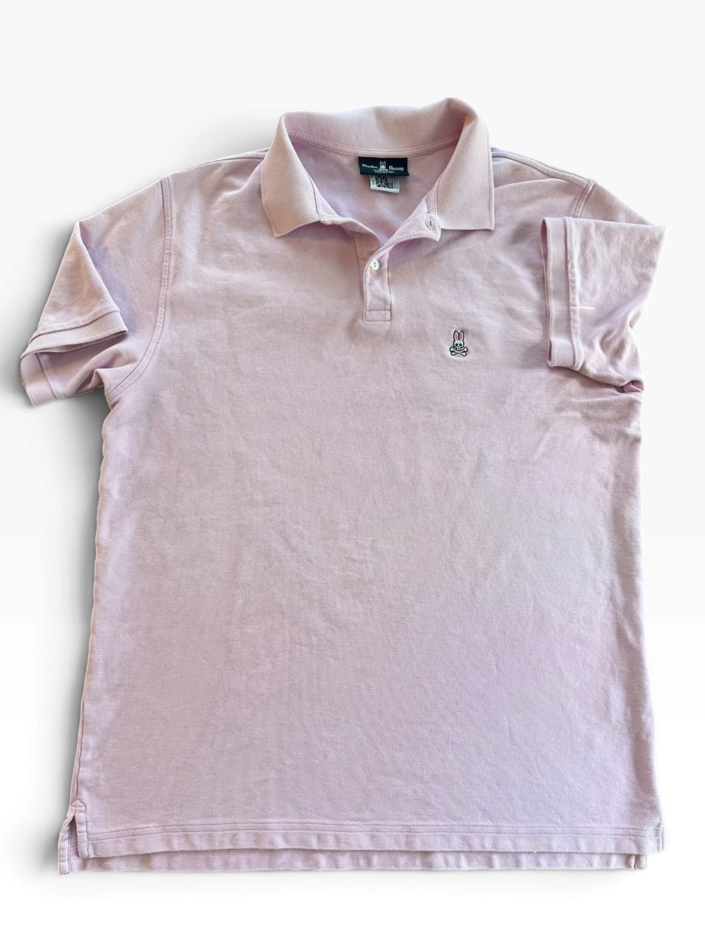 Psycho Bunny Light Pink Men’s Polo with Embroidered Bunny Size XL